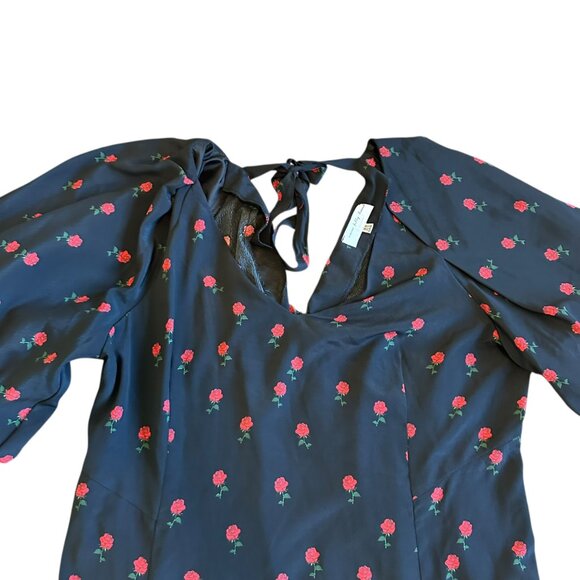 Never Fully Dressed Valentina Puff Sleeve Maxi Dress Rose Print Size 16 Women's - Picture 4 of 16